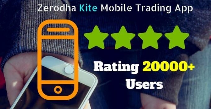 Zerodha Kite Mobile Trading App 4 star ratings for service from 20000 users