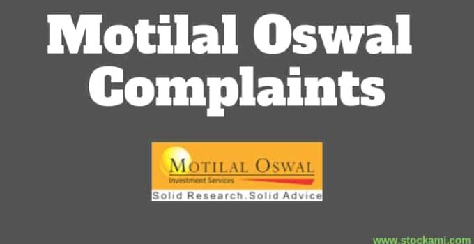 Motilal Oswal Complaints Complaints by Active Customers in NSE, BSE