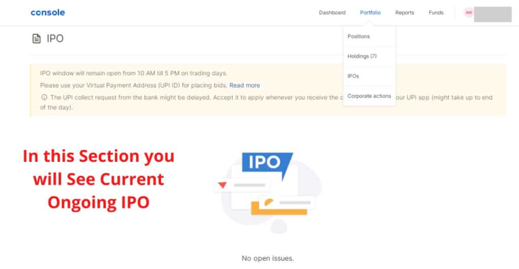 IPO Zerodha Online Bidding for Buying Application