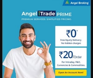 Angel Broking Advertisement Banner Rs 20 per order