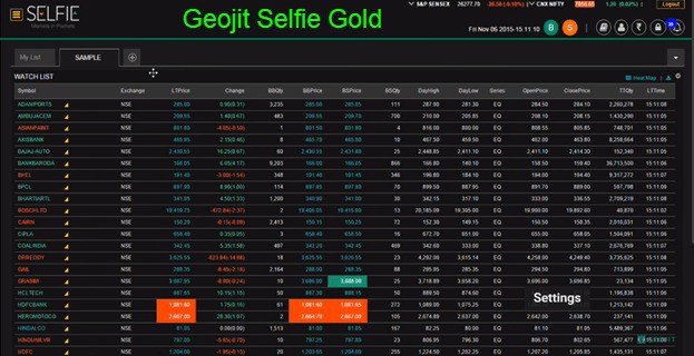 Geojit Selfie Gold Platform for Online platform terminals