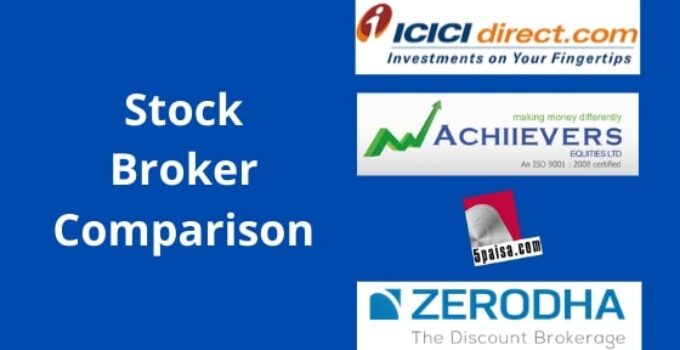 ICICI Direct Vs Zerodha Vs 5piasa.com Vs Achiievers Equities share broker comparison