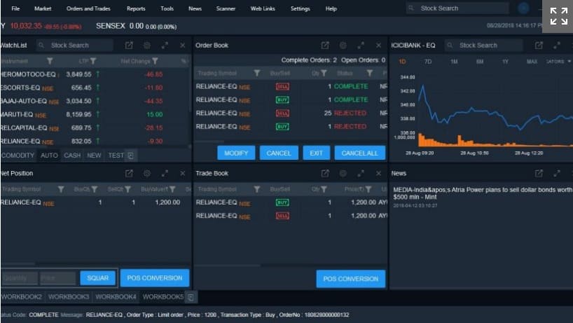Just Trade Desktop Trading Platform Dashboard
