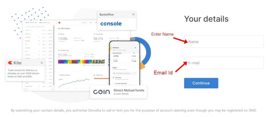 Zerodha Account Name email submission