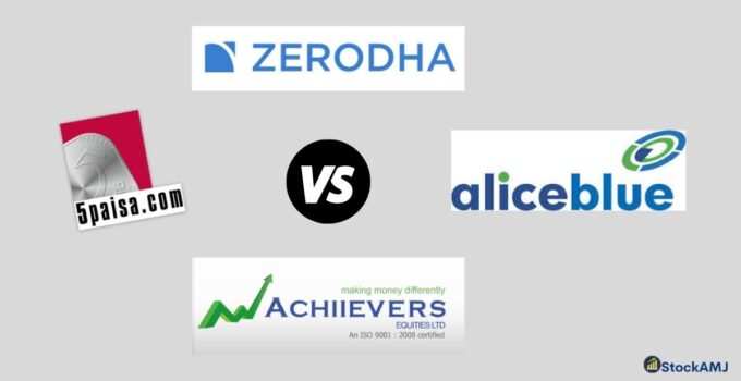 Zerodha Vs 5paisa Vs Alice Blue Online Vs Achiievers Equities Share Broker Comparison